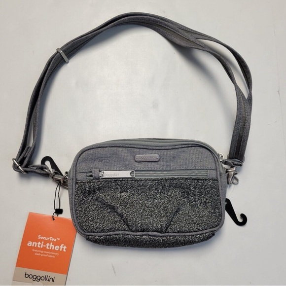 Baggallini Handbags - Baggallini Grey Adjustable‎ Crossbody Bag Purse
